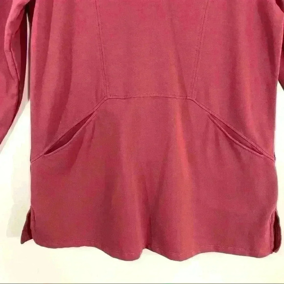 Susan Graver Weekend French Terry 3/4 Zip Long Sleeve Hooded Tunic Top Size M - Picture 3 of 16